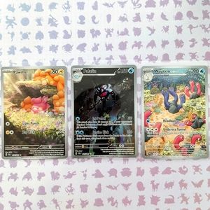 ✨ Paldean Fates Wugtrio Palafin Pawmi Shiny Illustration Rare Pokemon Cards ✨